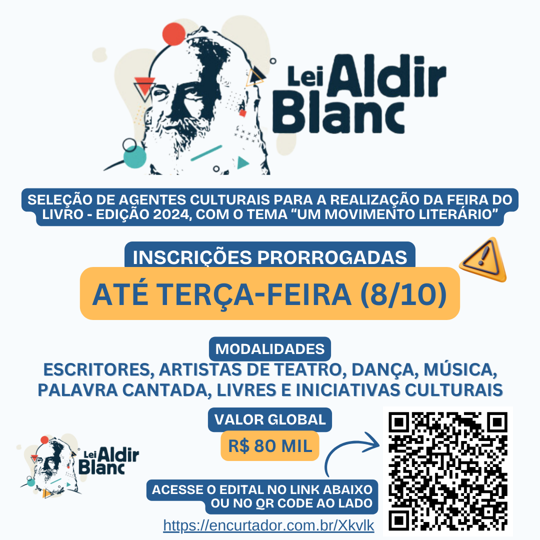 prorrogadas-as-inscricoes-do-edital-que-seleciona-produtores-culturais-para-a-feira-do-livro-2024